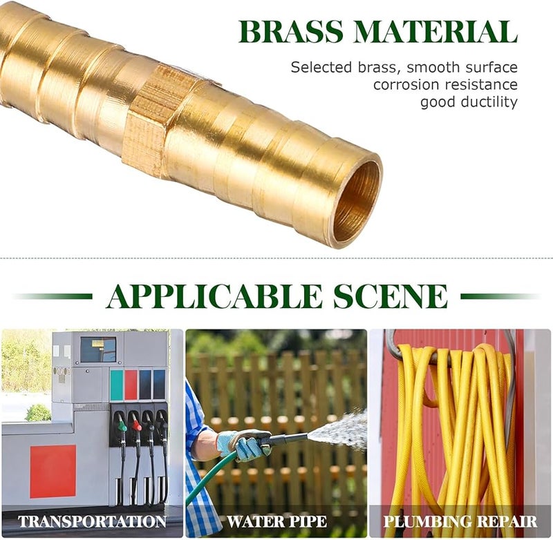 Brass Barbed Hose Connector Repair Kit with Stainless Steel Clamps for Garden Irrigation - Image 4